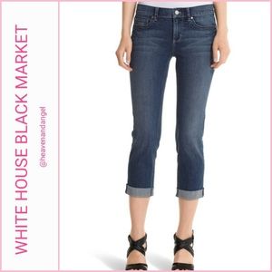 WHBM Cuffed Crop Denim Jeans